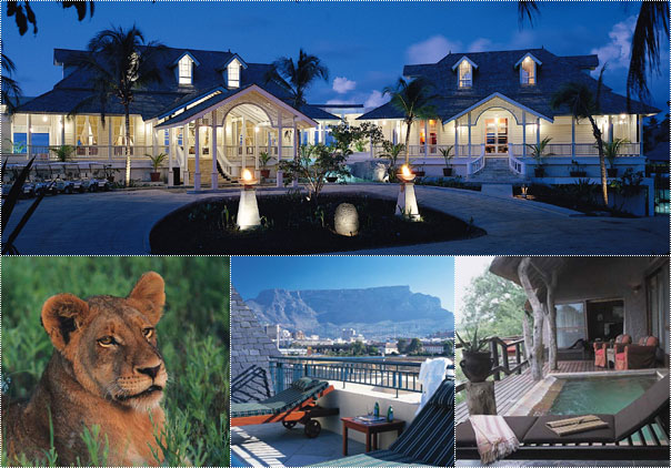 FROM TOP - Banyan Tree Seychelles, Lioness, Cape Grace, Singita Ebony Lodge